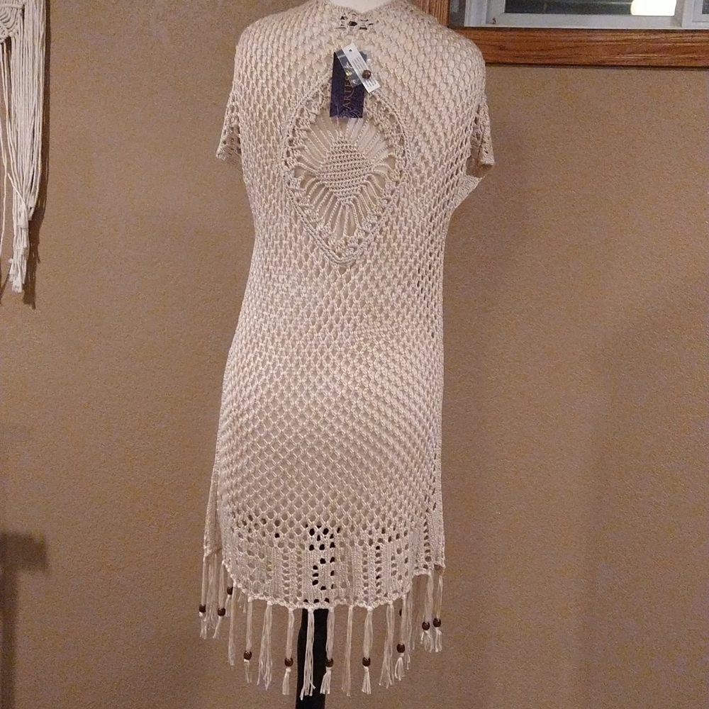 Artesia Crochet Cap Sleeve Cardigan - Picture 2 of 6